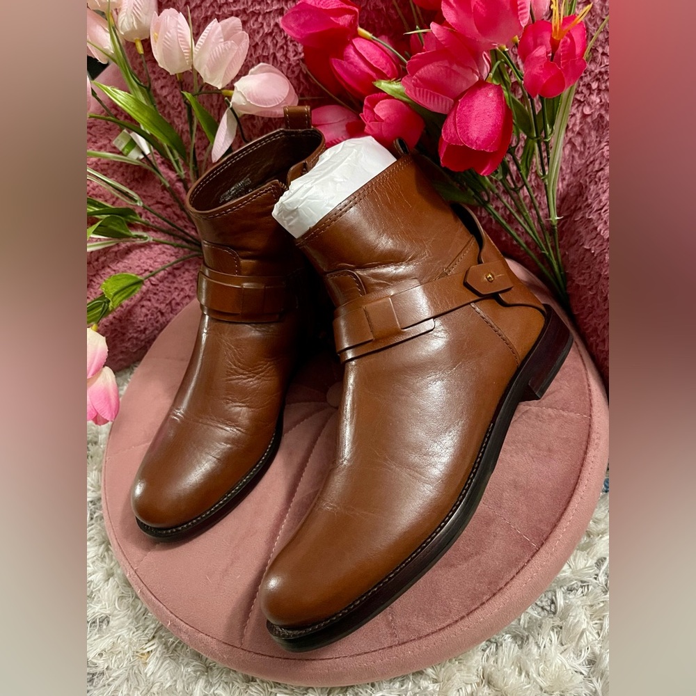 💖Pre-Loved Tory Burch Brown Ankle Booties Size 6 used once excellent condition. - Picture 4 of 12